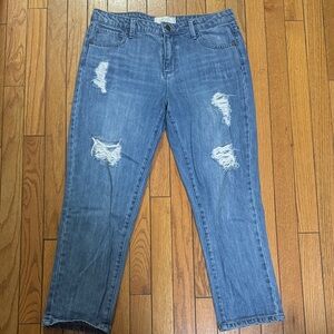 RACHEL Rachel Roy Distressed Blue Cropped Jeans